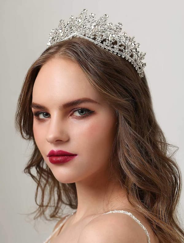 Smaragd Bryllups Tiara For Kvinner, Brudeslør Kronprinsesse Tiara Hodebånd, Kostymefest Tilbehør