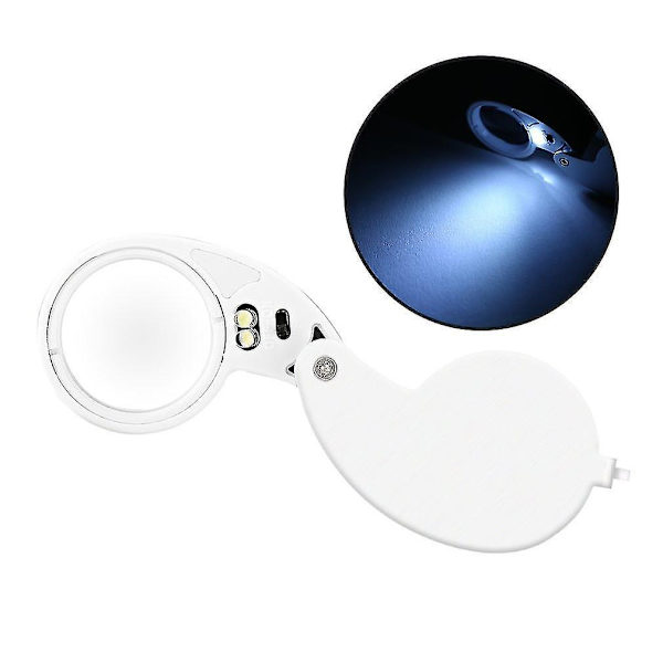 40x 25mm Upplyst Juvelerars Lupp LED Förstoringsglas