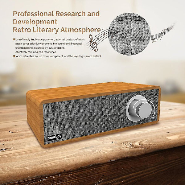 Smalody Træ Retro Bluetooth Højttaler Mini Trådløs