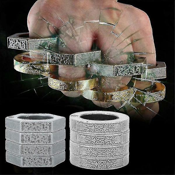 Hexagon Retro Magic Ring Personlig 4-fingers Ring Multifunktionel Udendørs Klatring Nød