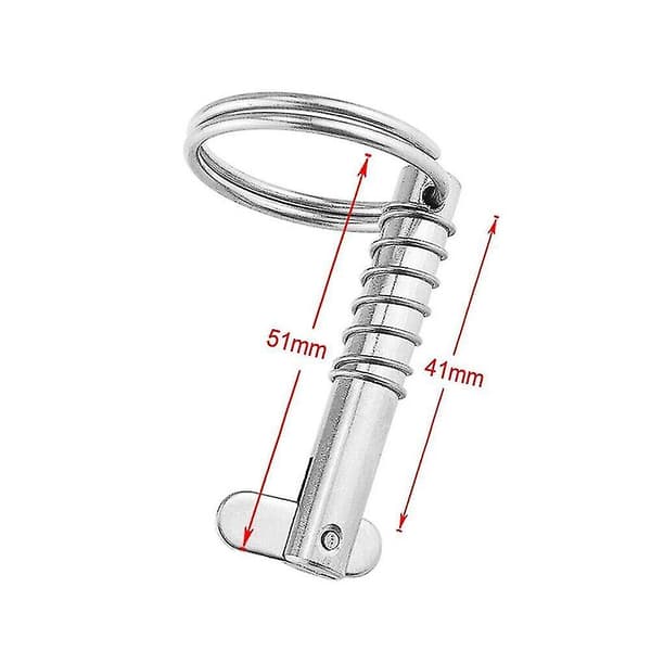 Hurtigudløsningspind i rustfrit stål 8x51mm til båd Bimini topdækshængsel. (sølv)(1 stk)