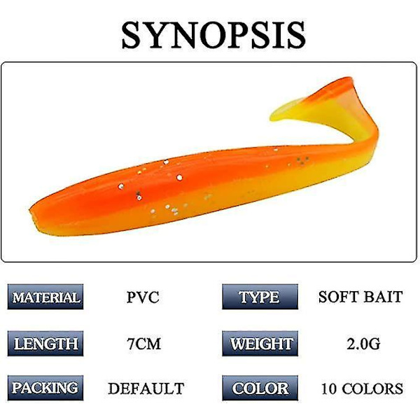 100 stk Agnsatt Soft Bait Fiske Bar 7cm 2g