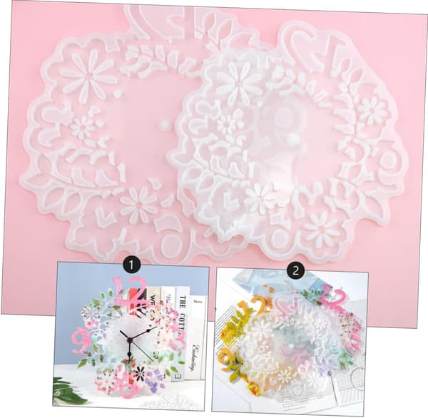 DIY blomsterurform med silikoneharpiksform og urværk til epoxystøbning