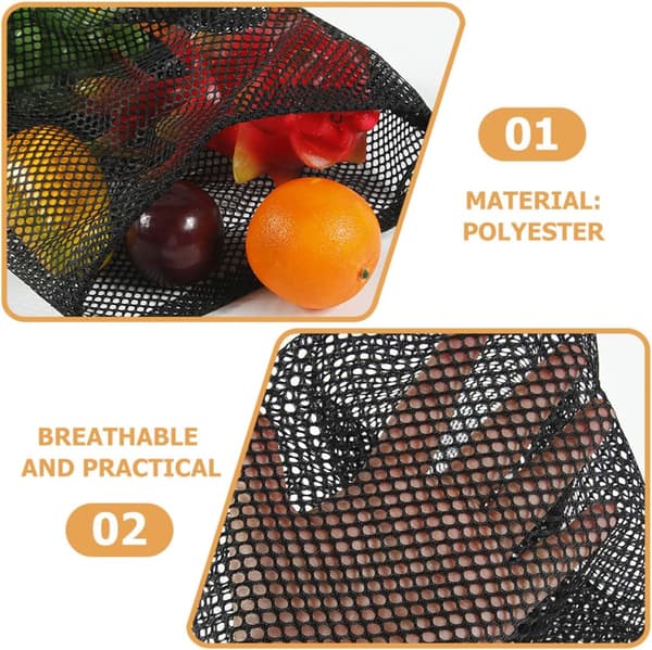 10 stk. vaskeposer i polyester med snorelukning, multifunktionelle sorte netposer