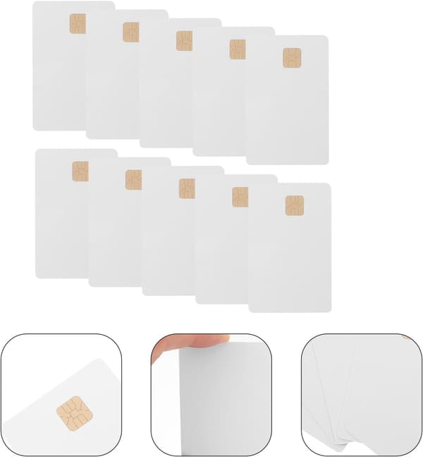 10 stk. hvide At24C02 IC-kort 2Kb hukommelse PVC blanke smartkort