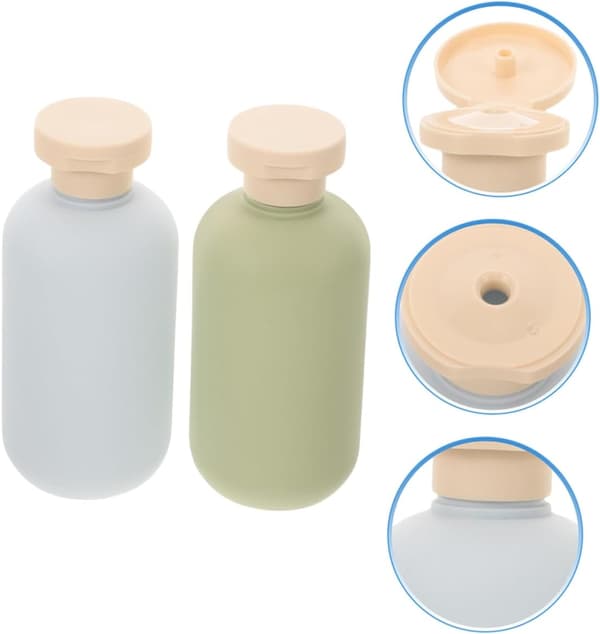 2 st resevätskebehållare påfyllningsbara schampo- och lotionflaskor 300 ml