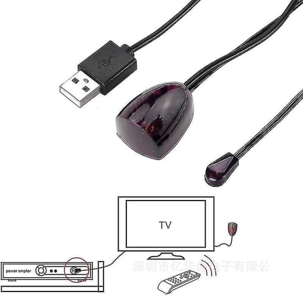 USB Infrarød IR Fjernkontroll Forlenger Mottaker Sender