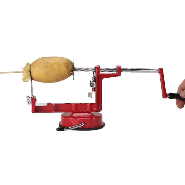 Kartoffelskræller i rustfrit stål med vippehåndtag og spiraliseringsfunktion