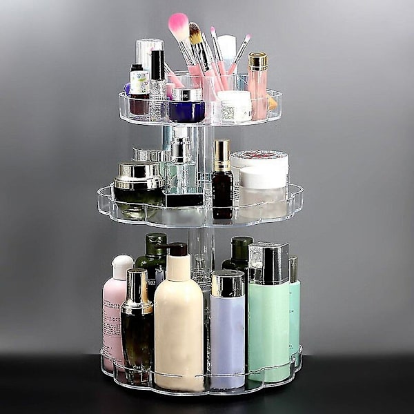 Transparent 360° Drejelig Makeup Organizer Opbevaringsholder