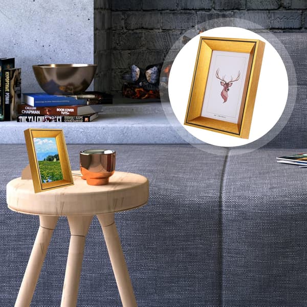 Träram Målningsdisplayram Enkel Stil Elegant Gyllene Trä Harts Material