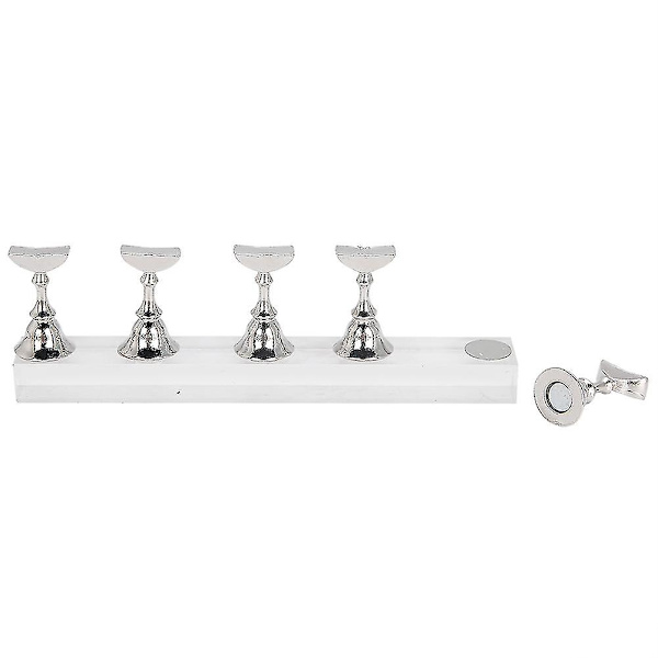 Neglekunst Display Øvelsesstativ Magnetisk Negle Fingernegl Tip Holder Manicure Sæt Værktøj (6)