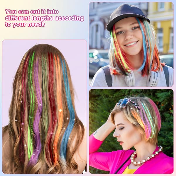 Guldtrådshårförlängning för flätor Glittrande hårglitterkit för flickor