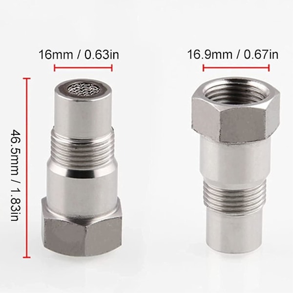2 stk. O2-sensoradapter, hjælpemotor svejseplug, M18x1.5