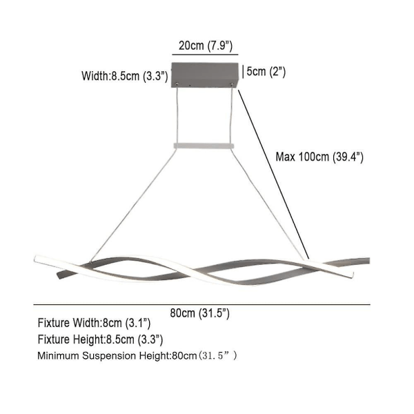 2-lys 80 cm LED-pendellys Aluminium Line Design