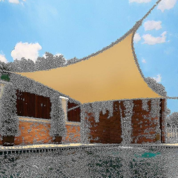 4 X 4 Meter Vandtæt Solskygge Sejl Udendørs Markiser Til Have Havens Sejl Pool Partio Sun-shelter-yuhao Beige Yellow