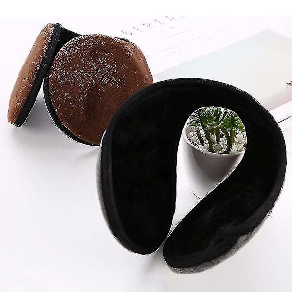 Blå Mænds Vinter Solid Pludset Pandebånd Bagside, 1 Styk, Sort