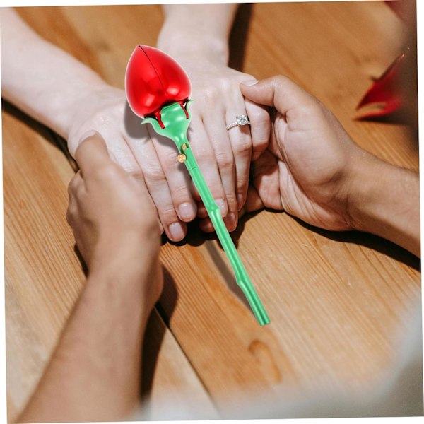 Elegant Rose Ringæske til Bryllupssmykker Æske Manuel Åbningsmekanisme til Forlovelsesforslag