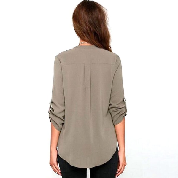 Kvinner Hult Mesh Nett T-skjorte Lang Erme Blonder Bluse