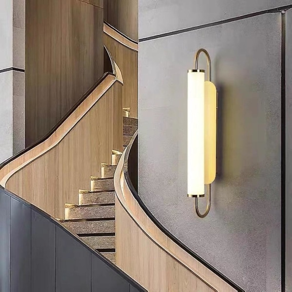 Led Wall Light Brass Modern Strip Wrought Iron Glass Lamp