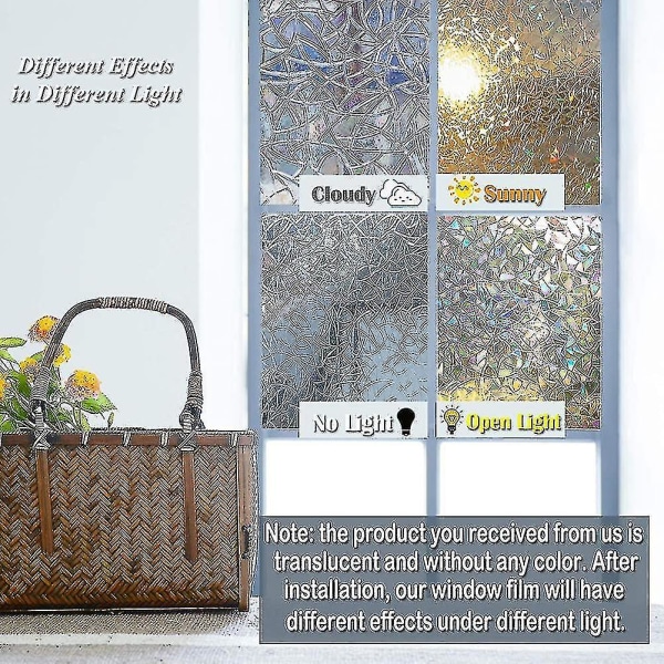 3d vindusfilm regnbueeffekt for dekorasjon og personvern Anti-uv glassvindu F