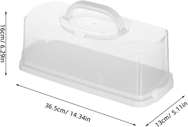 Rektangulär brödrostförvaringslåda dessertbärare 12,5x7,5x3,5 tum