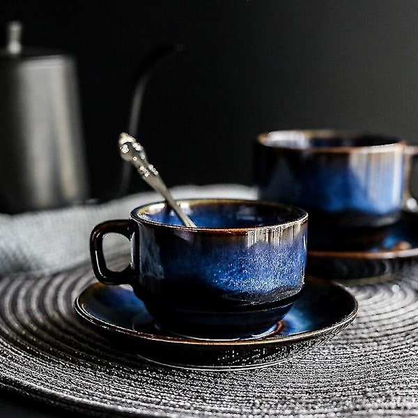 Tyrkiske Espresso Kopper med Underkopper Keramik Kop Sæt Kreativ