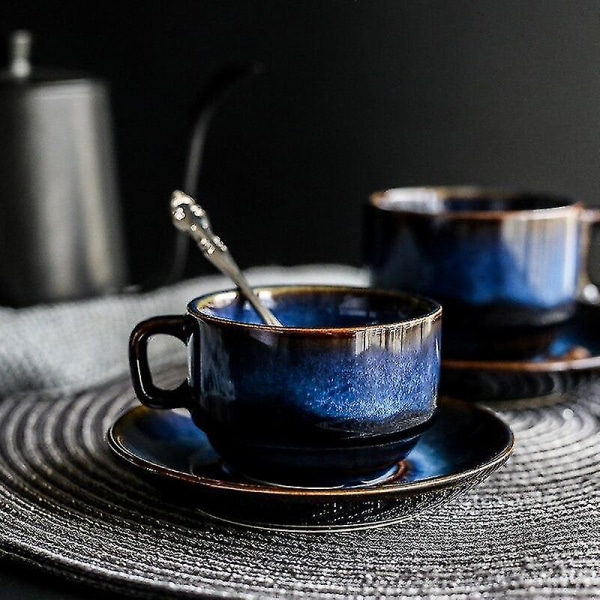 Tyrkiske Espressokopper med Underkopper, Keramisk Koppsett, Kreativ Mugg