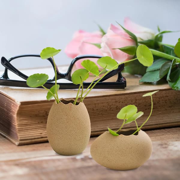 2 st äggskalsformad vas hydroponik blomvas keramisk kreativ konstnärlig