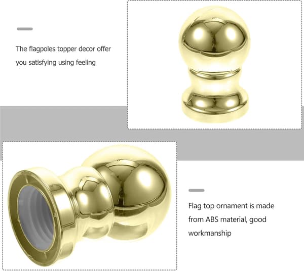 Flaggstångstopp Prydnad Guld Roterande Flaggstångsersättning