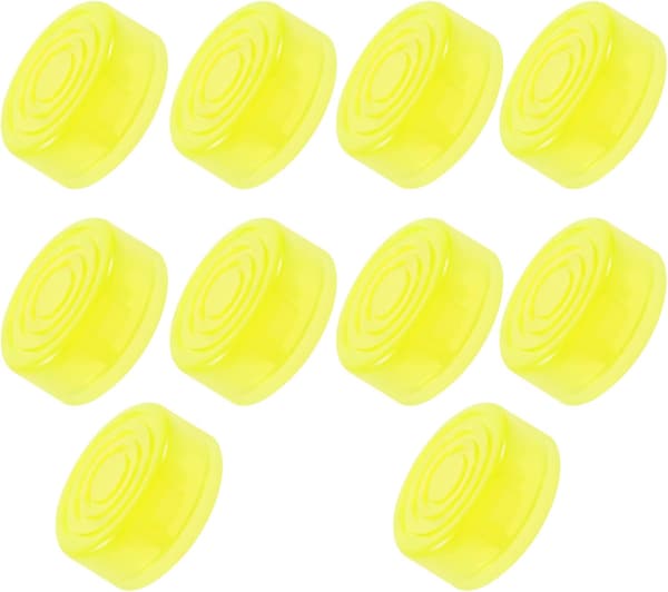 10 st plastgitarr effektkapslar fotpedal toppers gula skyddande överdrag kompatibla
