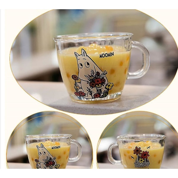 Creative Moomin Glass Mugs Cup Kansi Vesi Maito Tee Kahvi Muki