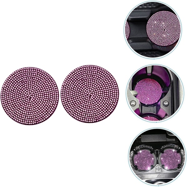 2 stk. Bil Kop Underlag Skridsikre Køretøjsunderlag Rhinestones Pvc Materiale Let at Rengøre