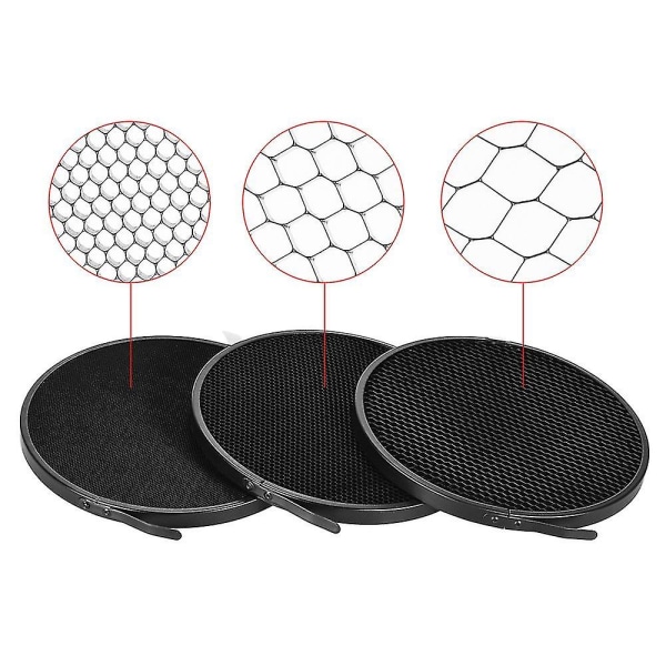 210mm Elinchrom-feste Reflektor Diffuser Shade Lampe Shade Med 10 30 50 Honningkakeruter For Elinchrom-feste Studio Strobe Flash Lys Speedlite Portra