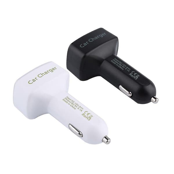 4-i-1 3.1A Dobbel USB Bil Lader Display Ammeter Voltmeter