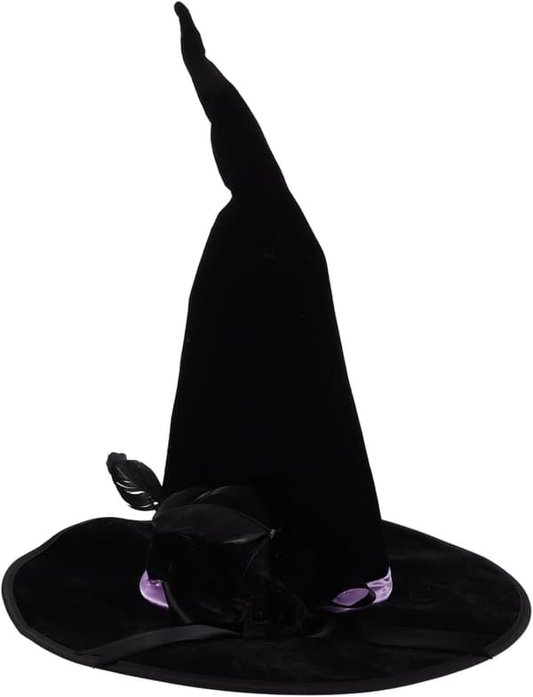 Halloweenhatt for kvinner menn svart trollmann kostyme tilbehør