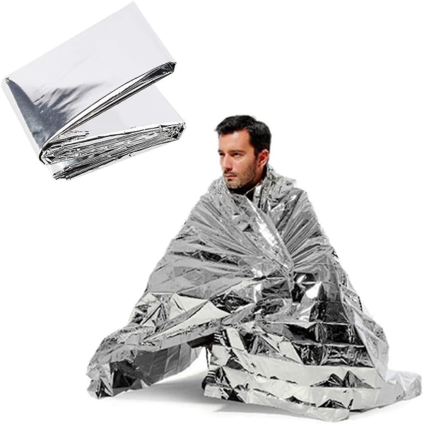 Nödtermofilagret 2-pack Silver 82.6x55 tum Mylar Överlevnadsutrustning
