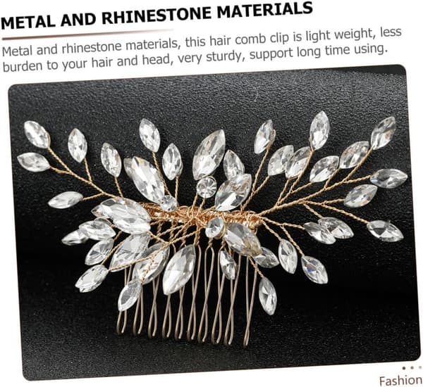 Rhinestone Hårkam Bryllupshårspenne for kvinner Tilbehør Brud Brudepike