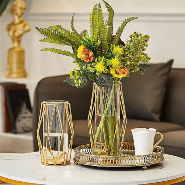 Gullvase, dekorasjoner for stue Vase for blomster og planter A