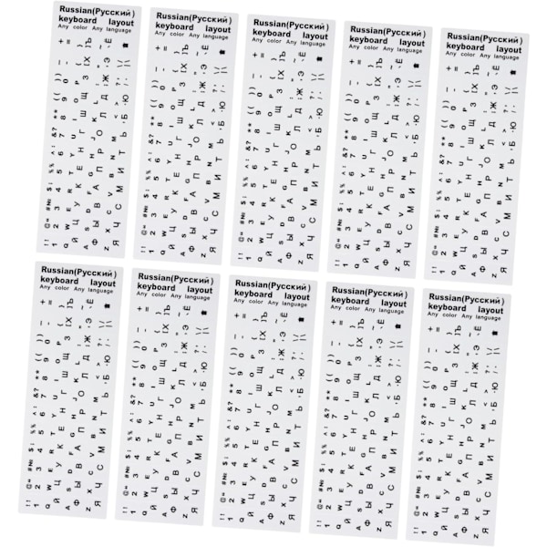 Tangentbordsdekaler för stationär dator Ryska tangentbordsbokstäver Ersättning 10-pack Självhäftande bokstavsdekaler för PC