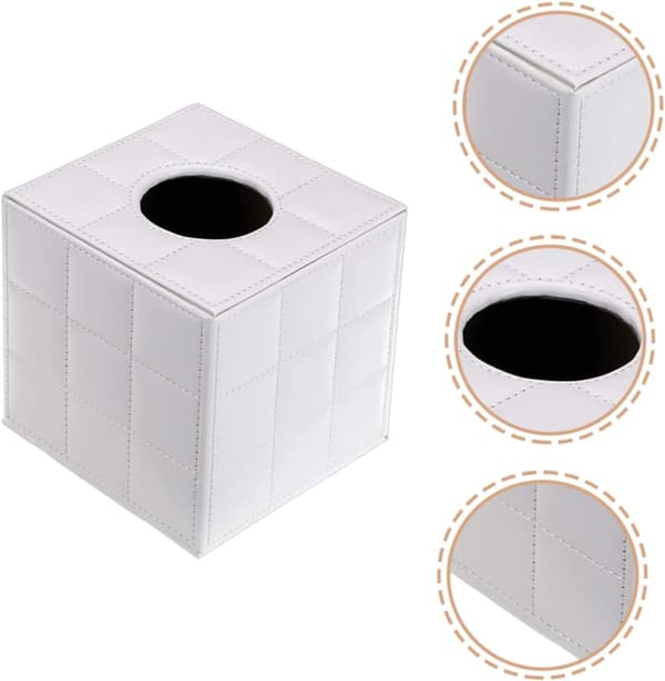 Læder Tissue Etui Tissue Box Holder til Bil Armlæn Cube Box Cover Holder