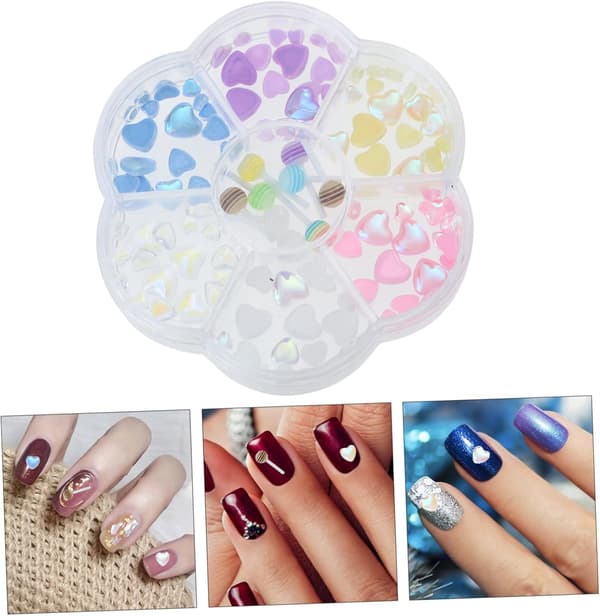 DIY Dekorative Neglecharms Sæt Hjerte Glas Rhinestones til Manicure Kunst