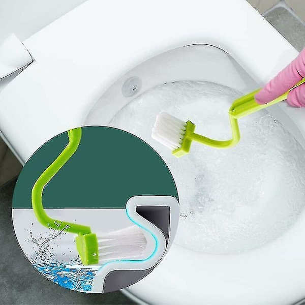 Muovista valmistettu kaareva wc-harja wc:n nurkkiin (3 kpl)