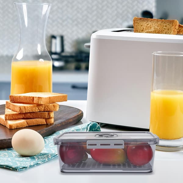 Plastbrödlåda Matbehållare med Fräschhetstimerlock och Dräneringsbricka Robust Multifunktionell