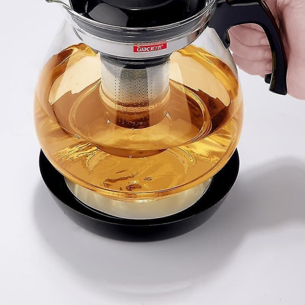 Stor Klar Borosilikat Glas Tekande Rustfrit Stål Infuser 2300ml