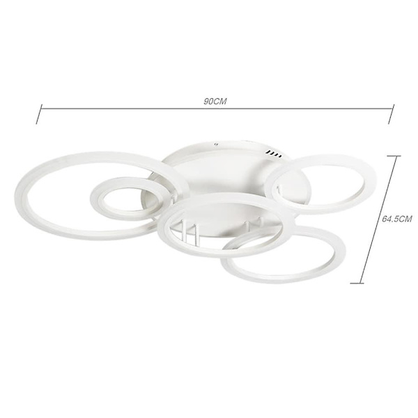 LED Taklampe Sirkel Ring Hvit Moderne 90cm Dimbar