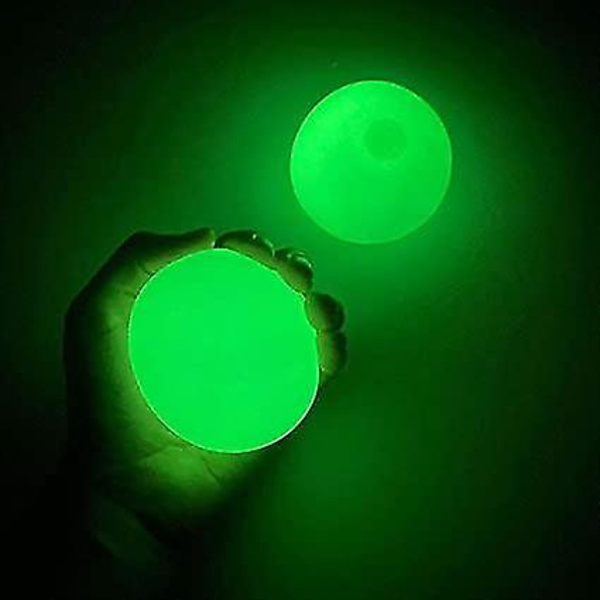 4 st Glow In The Dark Sticky Wall Balls Lysande