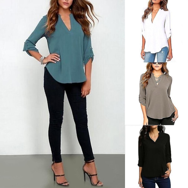 Kvinner Hult Mesh Nett T-skjorte Lang Erme Blonder Bluse