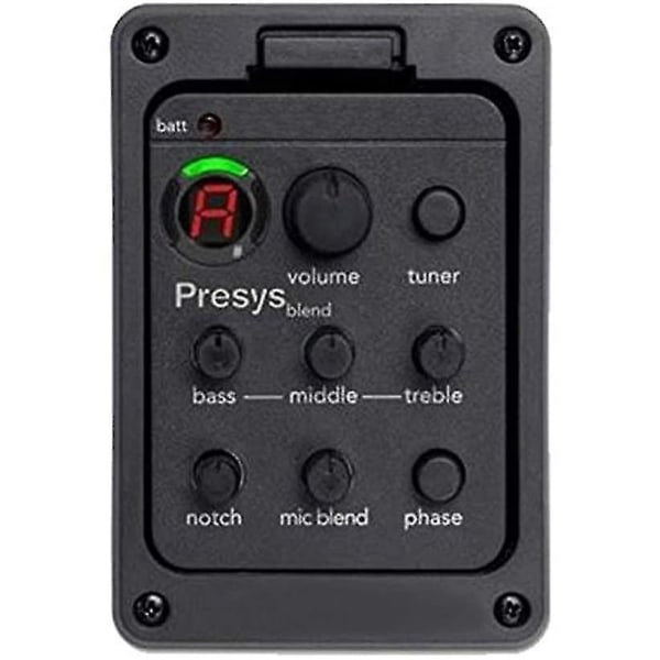 Guitar Preamp 3-bånds Equalizer Piezo Pickup Tuner LCD