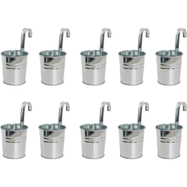 Hanging Flower Pots 10 Pcs Metal Iron Plant Buckets