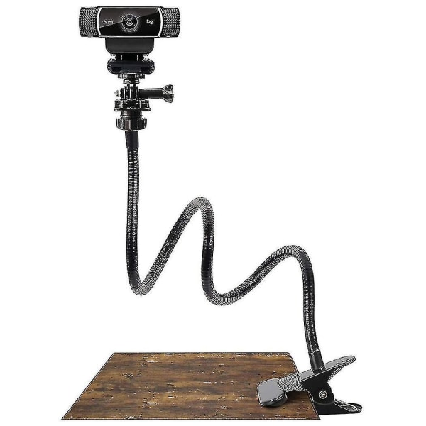 Webkamerastativ 25-tommers fleksibelt skrivebordsfesteklemme svanehalsstativ for Logitech Webcam C930e,c930,c920, C922x,c922, C925e-yuhao